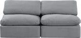 Indulge Grey Velvet Modular Sofa 147Grey-S2 Meridian Furniture