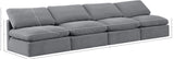 Indulge Grey Velvet Modular Sofa 147Grey-S4 Meridian Furniture