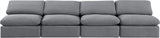 Indulge Grey Velvet Modular Sofa 147Grey-S4 Meridian Furniture