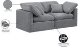 Indulge Grey Velvet Modular Sofa 147Grey-S70 Meridian Furniture