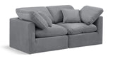 Indulge Grey Velvet Modular Sofa 147Grey-S70 Meridian Furniture