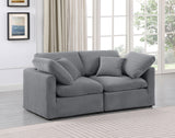 Indulge Grey Velvet Modular Sofa 147Grey-S70 Meridian Furniture