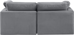 Indulge Grey Velvet Modular Sofa 147Grey-S70 Meridian Furniture