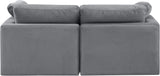 Indulge Grey Velvet Modular Sofa 147Grey-S70 Meridian Furniture