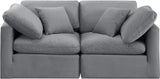 Indulge Grey Velvet Modular Sofa 147Grey-S70 Meridian Furniture