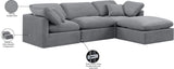 Indulge Grey Velvet Modular Sectional 147Grey-Sec4A Meridian Furniture