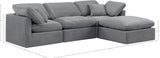 Indulge Grey Velvet Modular Sectional 147Grey-Sec4A Meridian Furniture