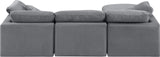 Indulge Grey Velvet Modular Sectional 147Grey-Sec4A Meridian Furniture