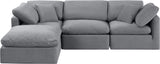 Indulge Grey Velvet Modular Sectional 147Grey-Sec4A Meridian Furniture