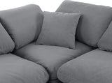 Indulge Grey Velvet Modular Sectional 147Grey-Sec4A Meridian Furniture