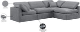 Indulge Grey Velvet Modular Sectional 147Grey-Sec4B Meridian Furniture