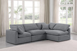 Indulge Grey Velvet Modular Sectional 147Grey-Sec4B Meridian Furniture