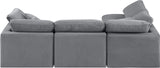 Indulge Grey Velvet Modular Sectional 147Grey-Sec4B Meridian Furniture