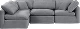 Indulge Grey Velvet Modular Sectional 147Grey-Sec4B Meridian Furniture