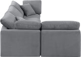 Indulge Grey Velvet Modular Sectional 147Grey-Sec4B Meridian Furniture