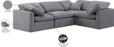 Indulge Grey Velvet Modular Sectional 147Grey-Sec4C Meridian Furniture