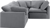 Indulge Grey Velvet Modular Sectional 147Grey-Sec4C Meridian Furniture