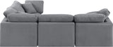 Indulge Grey Velvet Modular Sectional 147Grey-Sec4C Meridian Furniture