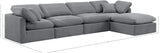 Indulge Grey Velvet Modular Sectional 147Grey-Sec5A Meridian Furniture