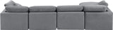 Indulge Grey Velvet Modular Sectional 147Grey-Sec5A Meridian Furniture