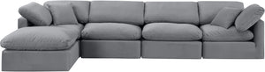 Indulge Grey Velvet Modular Sectional 147Grey-Sec5A Meridian Furniture