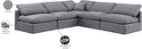 Indulge Grey Velvet Modular Sectional 147Grey-Sec5B Meridian Furniture