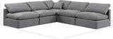 Indulge Grey Velvet Modular Sectional 147Grey-Sec5B Meridian Furniture