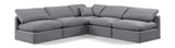 Indulge Grey Velvet Modular Sectional 147Grey-Sec5B Meridian Furniture