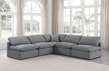 Indulge Grey Velvet Modular Sectional 147Grey-Sec5B Meridian Furniture