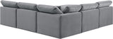 Indulge Grey Velvet Modular Sectional 147Grey-Sec5B Meridian Furniture