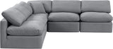 Indulge Grey Velvet Modular Sectional 147Grey-Sec5B Meridian Furniture