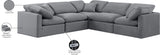 Indulge Grey Velvet Modular Sectional 147Grey-Sec5C Meridian Furniture