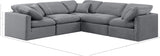 Indulge Grey Velvet Modular Sectional 147Grey-Sec5C Meridian Furniture