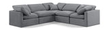 Indulge Grey Velvet Modular Sectional 147Grey-Sec5C Meridian Furniture