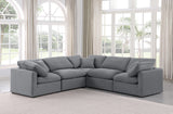 Indulge Grey Velvet Modular Sectional 147Grey-Sec5C Meridian Furniture