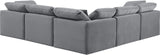 Indulge Grey Velvet Modular Sectional 147Grey-Sec5C Meridian Furniture