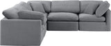 Indulge Grey Velvet Modular Sectional 147Grey-Sec5C Meridian Furniture