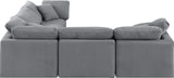 Indulge Grey Velvet Modular Sectional 147Grey-Sec5C Meridian Furniture