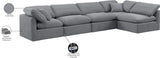 Indulge Grey Velvet Modular Sectional 147Grey-Sec5D Meridian Furniture