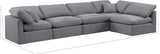 Indulge Grey Velvet Modular Sectional 147Grey-Sec5D Meridian Furniture