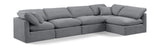 Indulge Grey Velvet Modular Sectional 147Grey-Sec5D Meridian Furniture