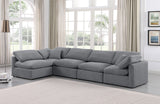 Indulge Grey Velvet Modular Sectional 147Grey-Sec5D Meridian Furniture