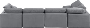 Indulge Grey Velvet Modular Sectional 147Grey-Sec5D Meridian Furniture