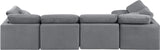 Indulge Grey Velvet Modular Sectional 147Grey-Sec5D Meridian Furniture