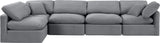 Indulge Grey Velvet Modular Sectional 147Grey-Sec5D Meridian Furniture