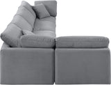 Indulge Grey Velvet Modular Sectional 147Grey-Sec5D Meridian Furniture