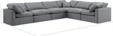 Indulge Grey Velvet Modular Sectional 147Grey-Sec6A Meridian Furniture