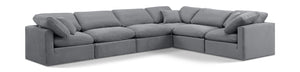 Indulge Grey Velvet Modular Sectional 147Grey-Sec6A Meridian Furniture