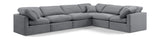 Indulge Grey Velvet Modular Sectional 147Grey-Sec6A Meridian Furniture