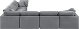 Indulge Grey Velvet Modular Sectional 147Grey-Sec6A Meridian Furniture